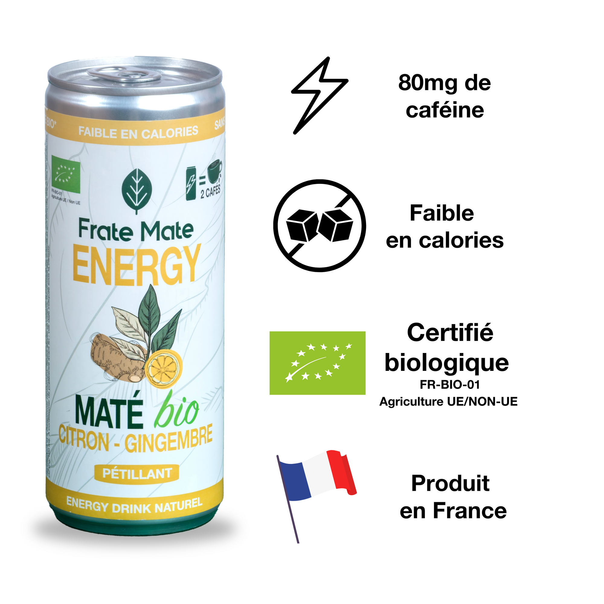 Canette Maté Citron Gingembre