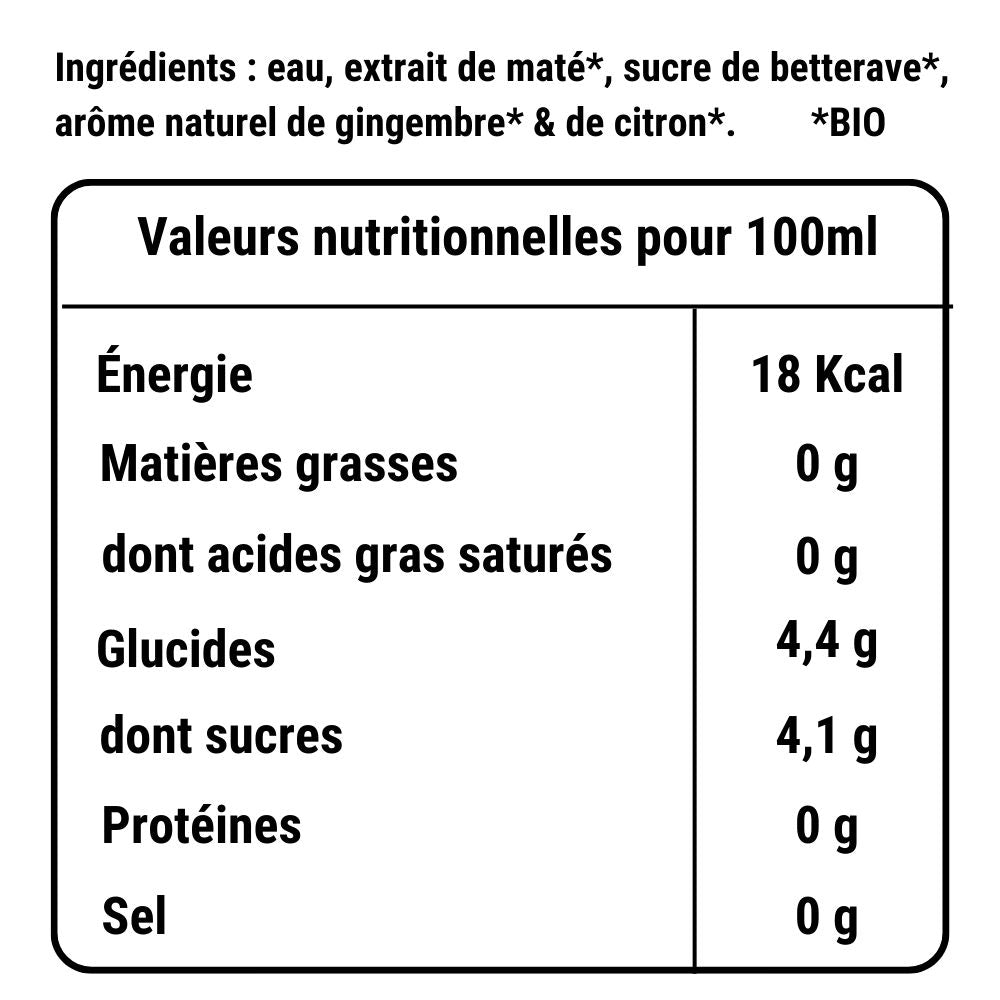 ingrédients canette maté citron gingembre fraté maté