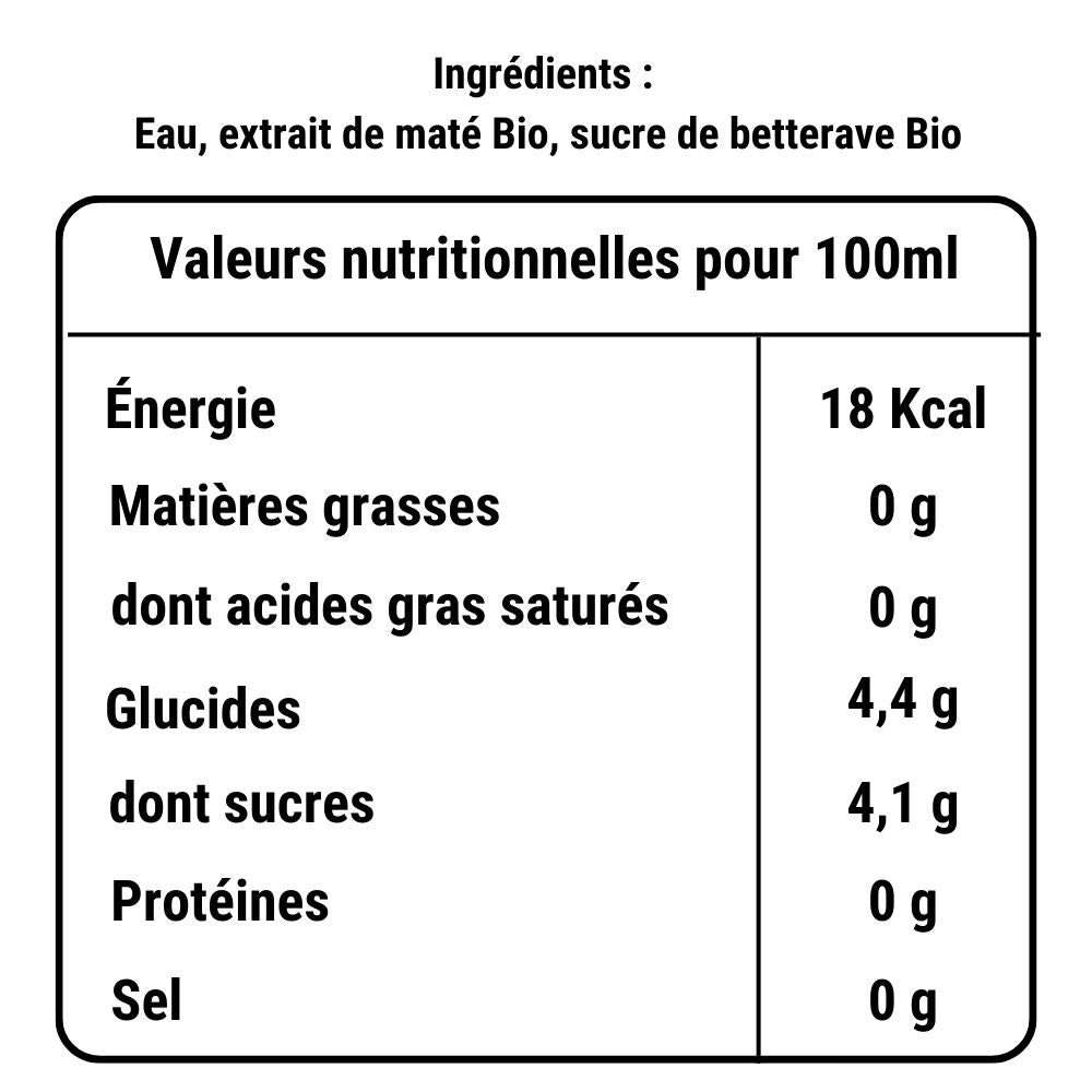 ingrédients fraté maté canette sans bulle