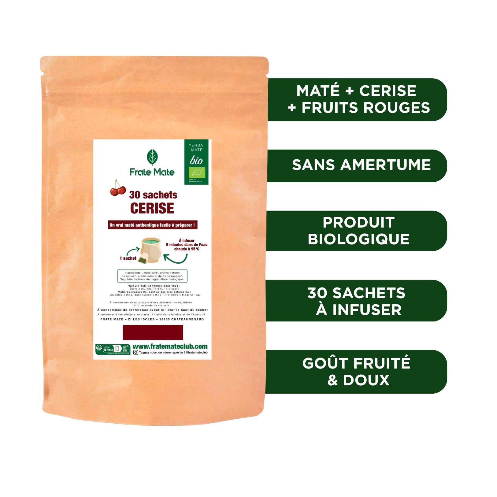Fraté Maté Cerise Bio 30 sachets