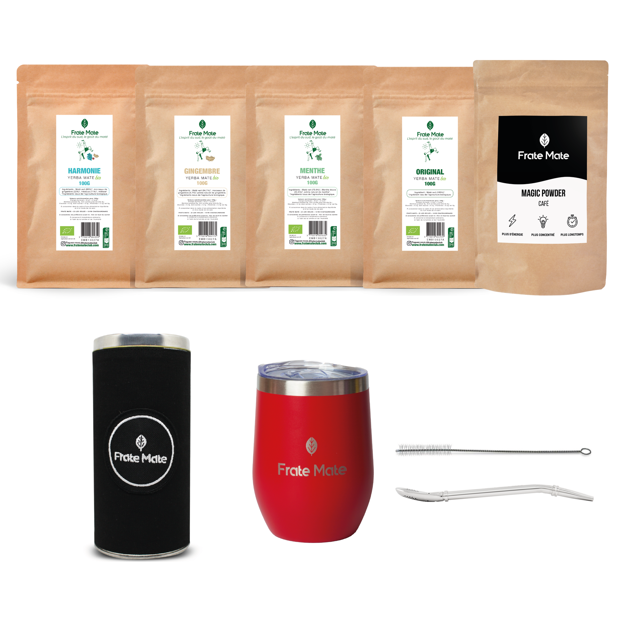 coffret découverte maté, énergisant, petit format, poudre café