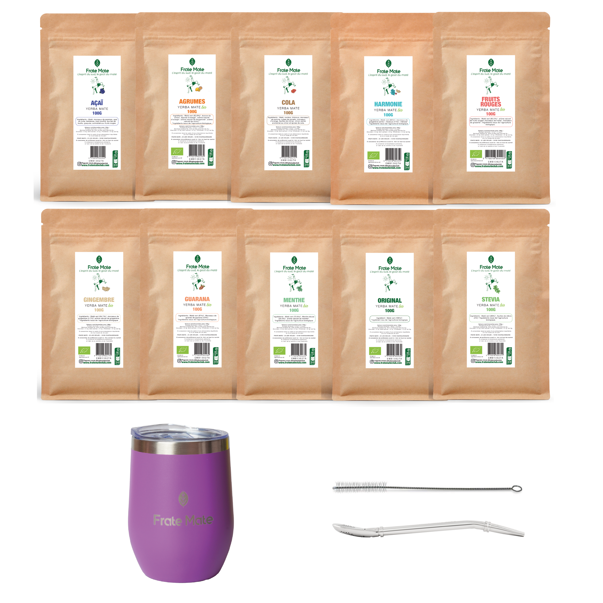 coffret matecito, amateurde maté, 10 goûts différents, coffret cadeau idéal, découvrir le maté