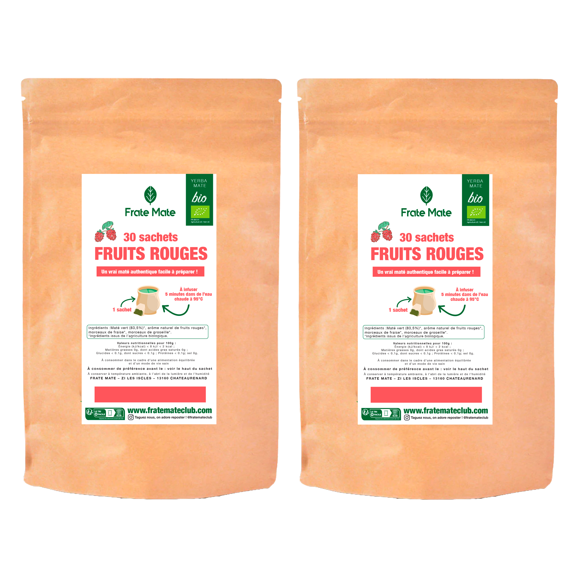 Fraté Maté Fruits Rouges Bio 30 sachets
