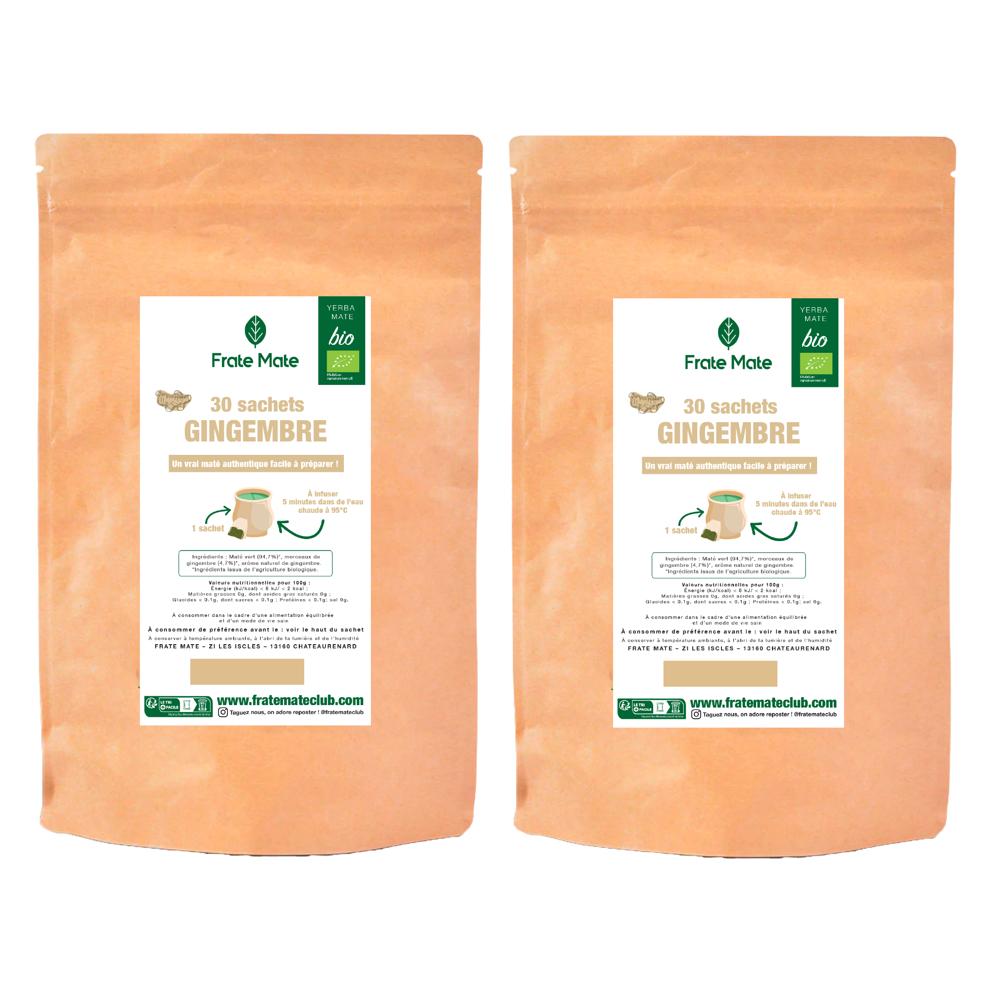 Fraté Maté Gingembre bio 30 sachets