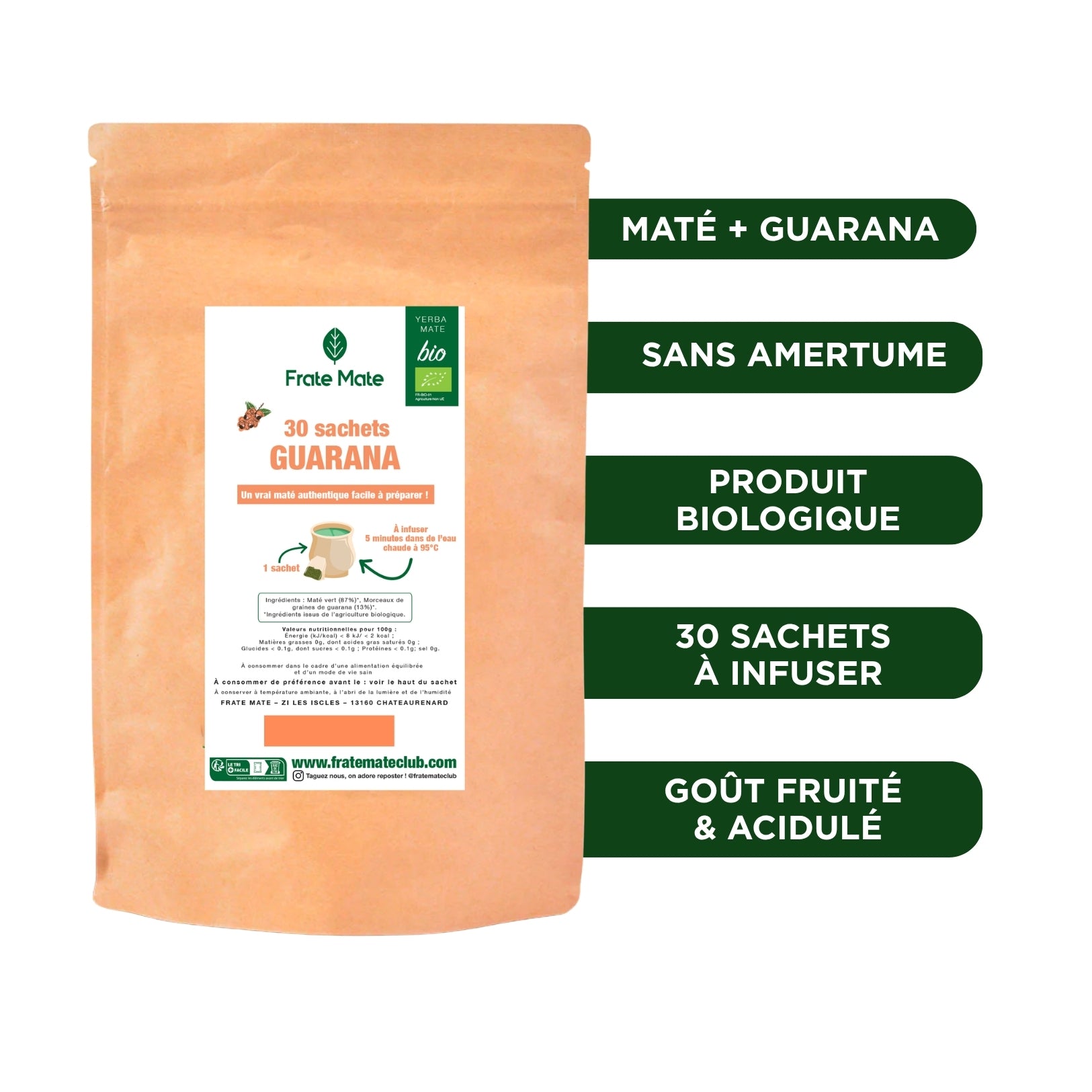 Fraté Maté Guarana bio 30 sachets