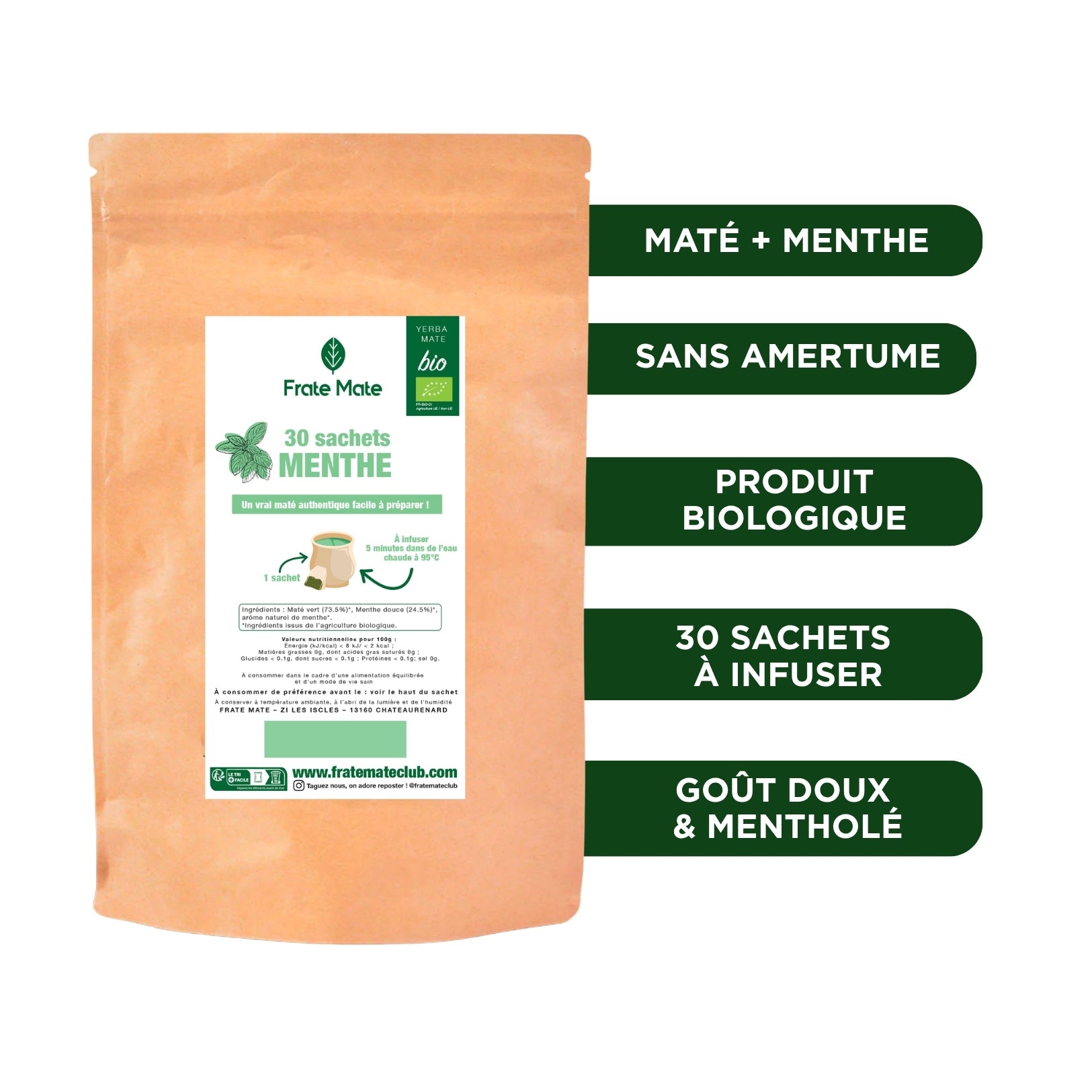 Fraté Maté Menthe Bio 30 sachets