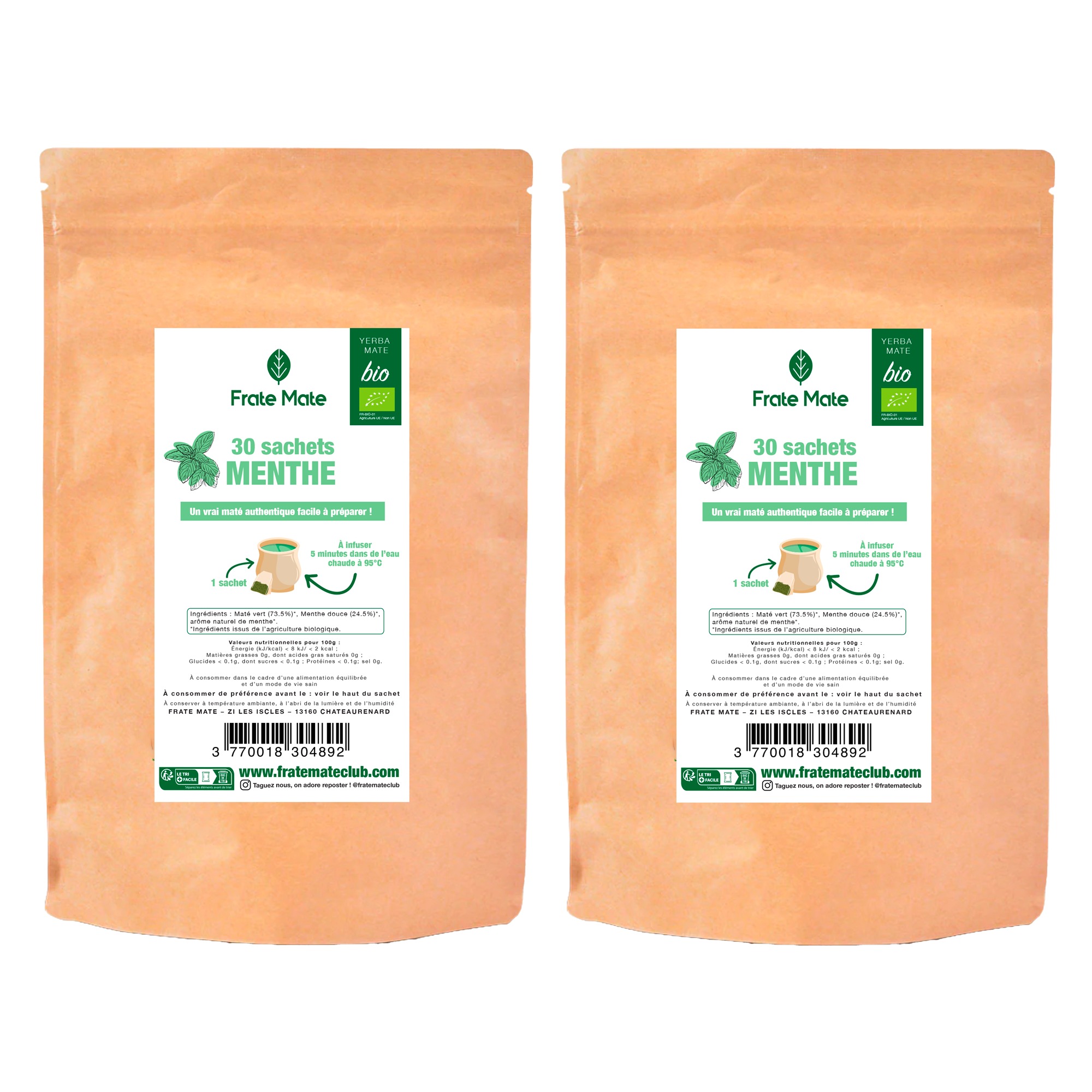 Fraté Maté Menthe Bio 30 sachets