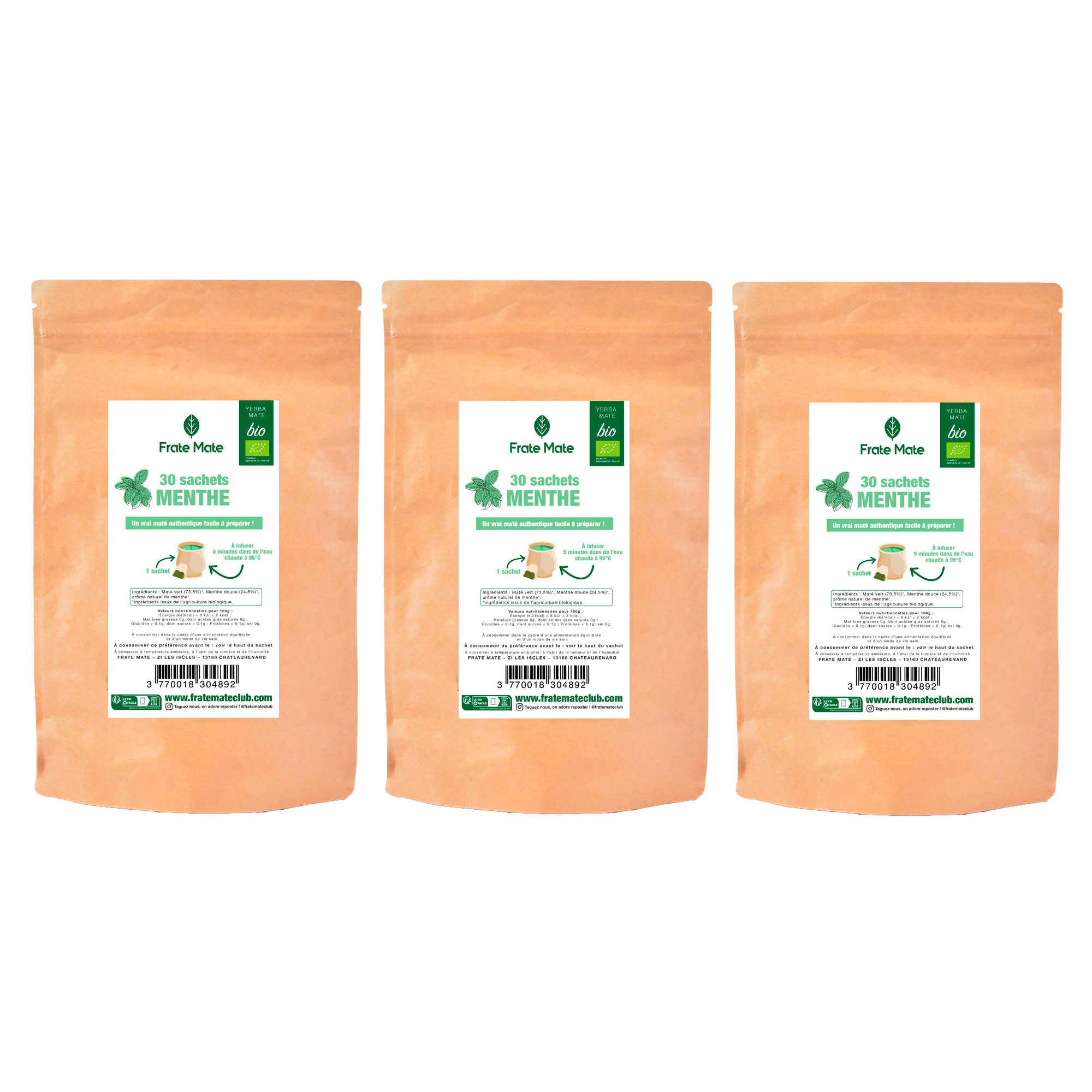 Fraté Maté Menthe Bio 30 sachets