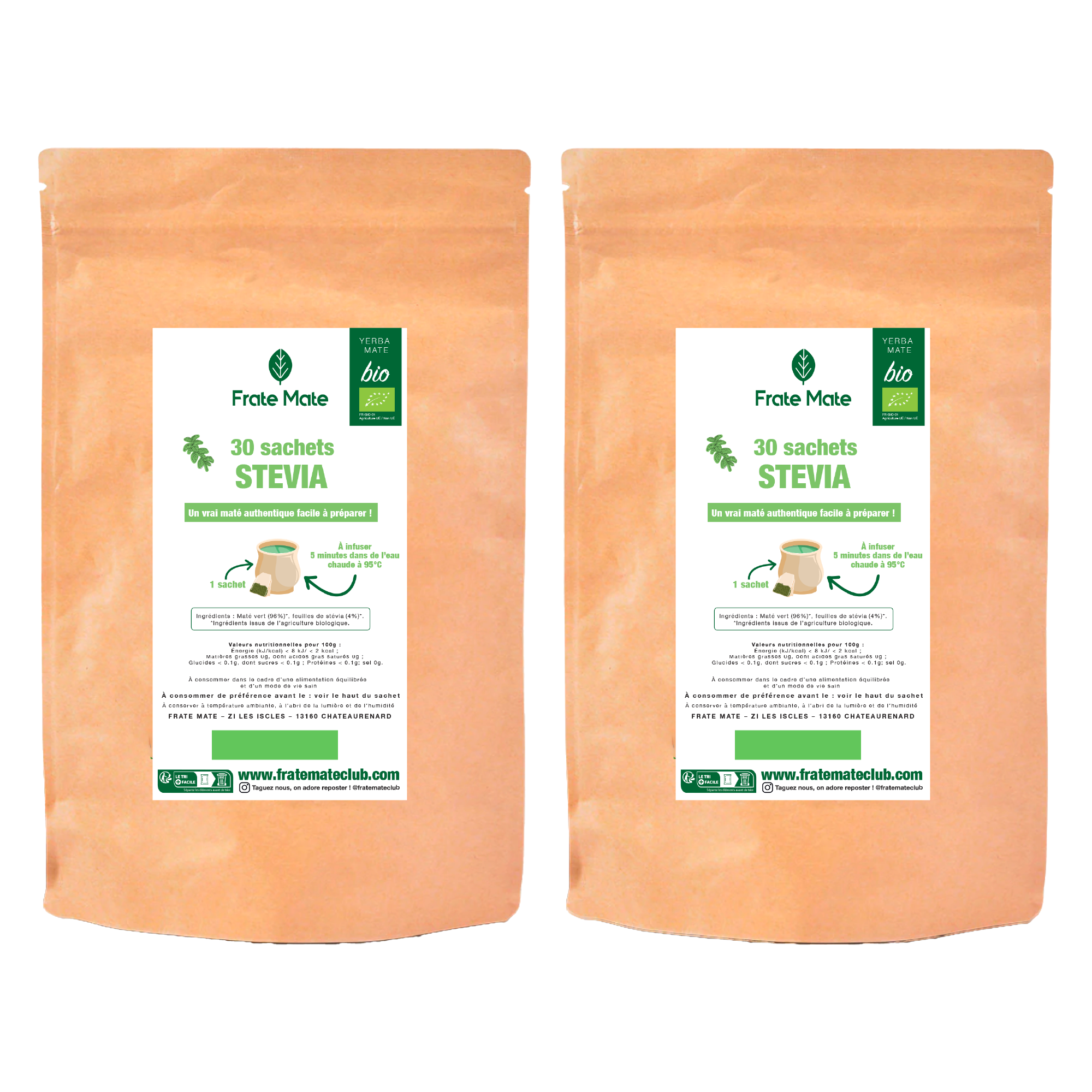 Fraté Maté Stevia bio 30 sachets