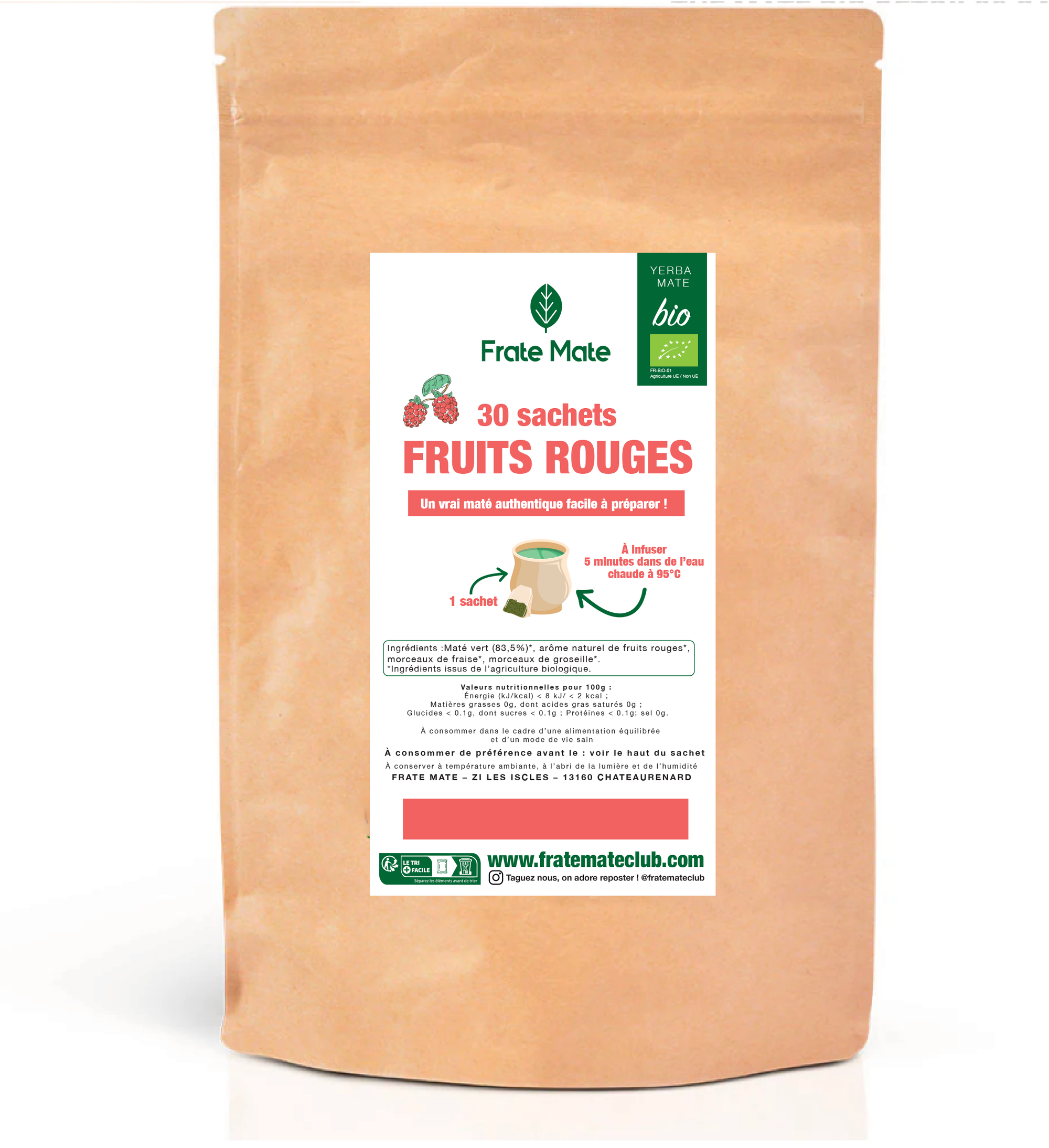Thé Maté Bio Fruits Rouges 30 sachets