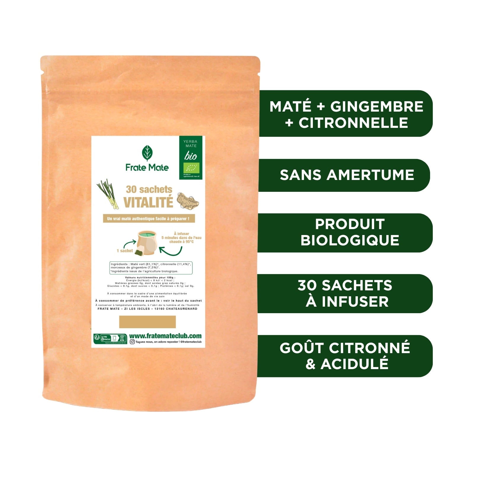 Fraté Maté Vitalité Bio 30 sachets