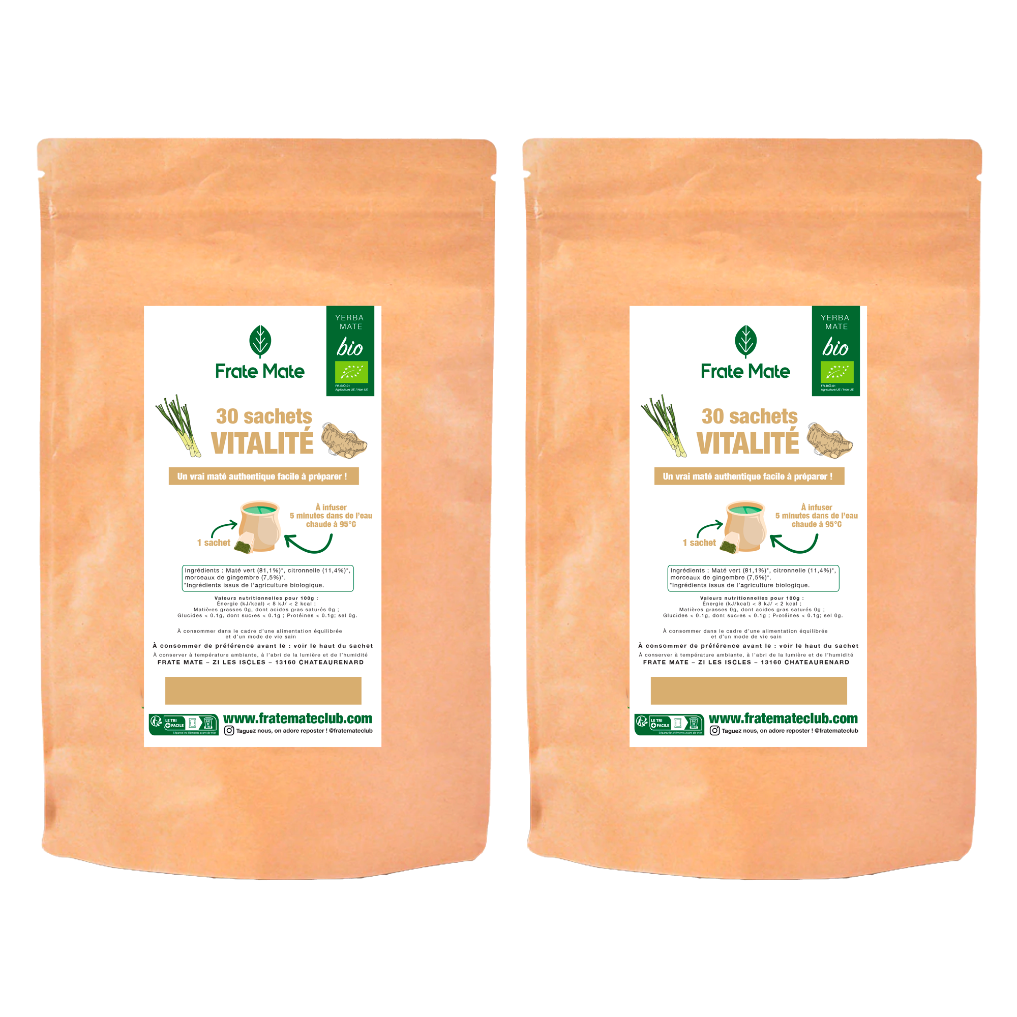 Fraté Maté Vitalité Bio 30 sachets