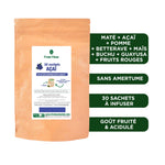 Yerba Maté Açaï, 30 sachets, énergisant naturel, goût fruité intense, facile à préparer, sans amertume